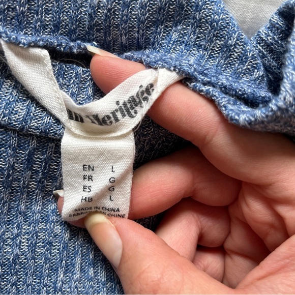 Blue / grey mock neck long sleeve - Picture 3 of 3